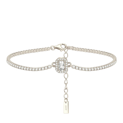 Quadratisches Tennis Armband - 925 Silber