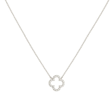 Zirkonia Kleeblatt Halskette - 925 Silber