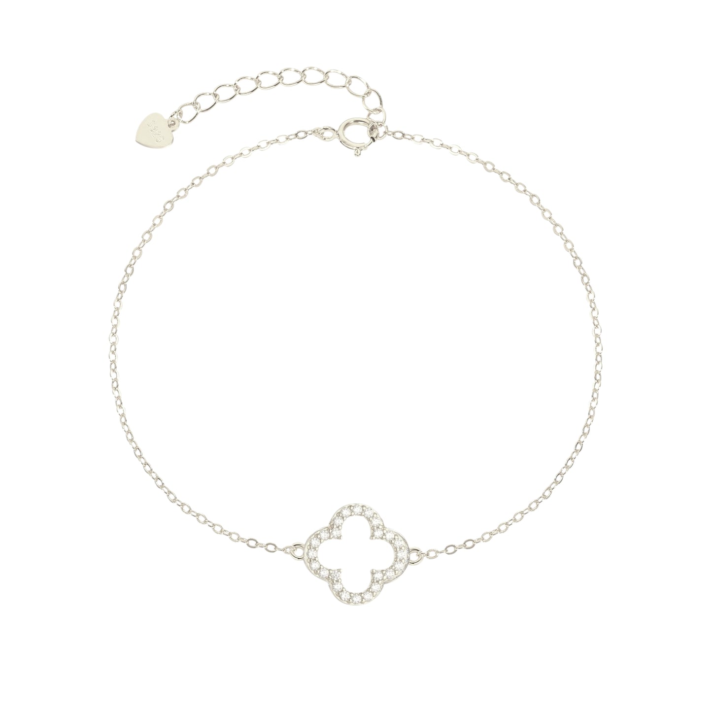 Zirkonia Kleeblatt Armband - 925 Silber
