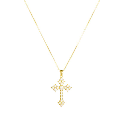 Form Kreuz Zirkonia Halskette - 925 Silber