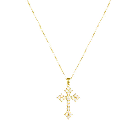 Form Kreuz Zirkonia Halskette - 925 Silber