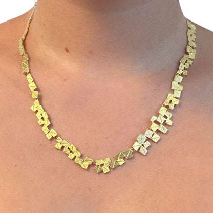 Square Zirconia Necklace - 925 Silver