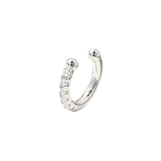 Klassischer Zirkonia Ear Cuff - 925 Silber