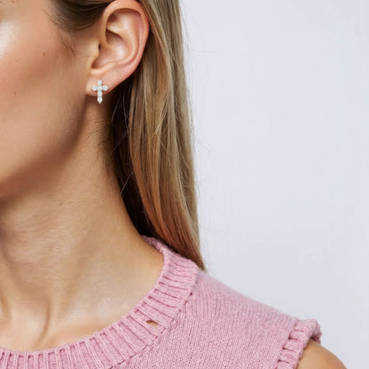 Dainty crystal hoop earrings • Zirconia crystals