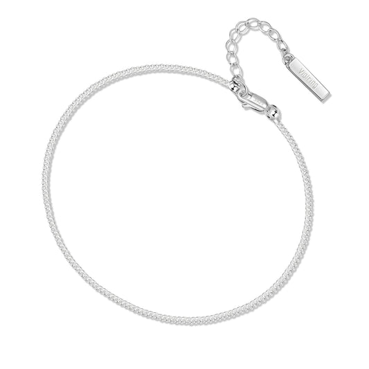Curb Chain Bracelet Adjustable 1.5mm - 925 Silver