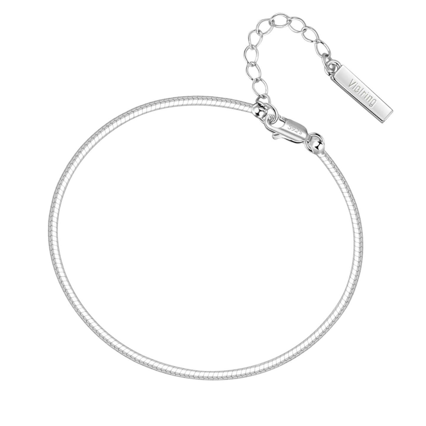 Square bracelet adjustable 1.5 mm - 925 silver