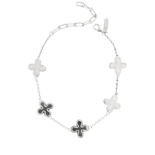 Massives Kleeblatt Armband - 925 Silber