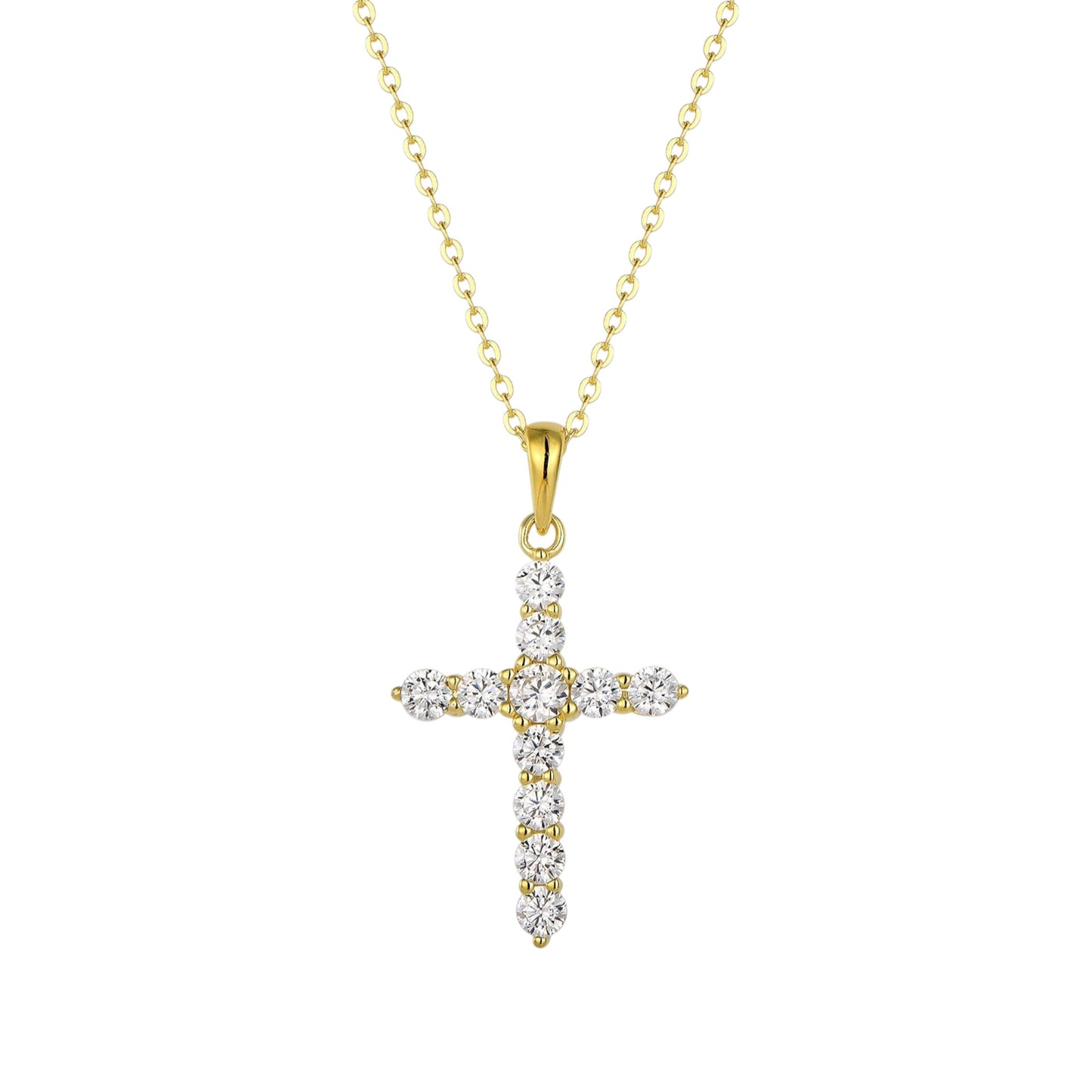 Kreuz Zirkonia Halskette - 925 Silber