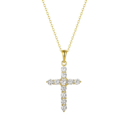Kreuz Zirkonia Halskette - 925 Silber