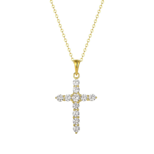 Kreuz Zirkonia Halskette - 925 Silber