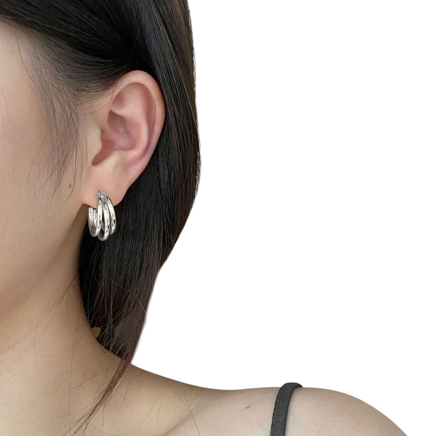 Dainty crystal hoop earrings • Zirconia crystals