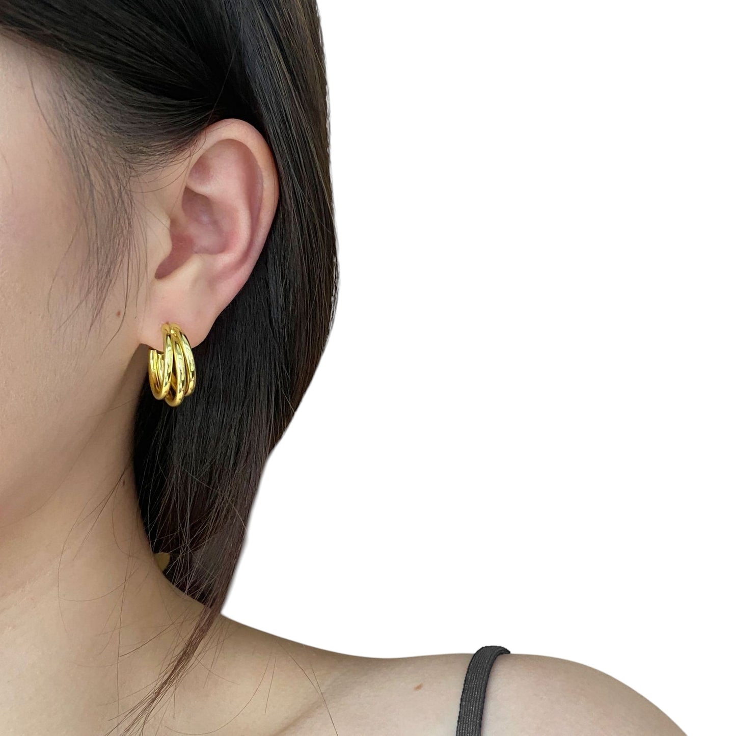 Dainty crystal hoop earrings • Zirconia crystals