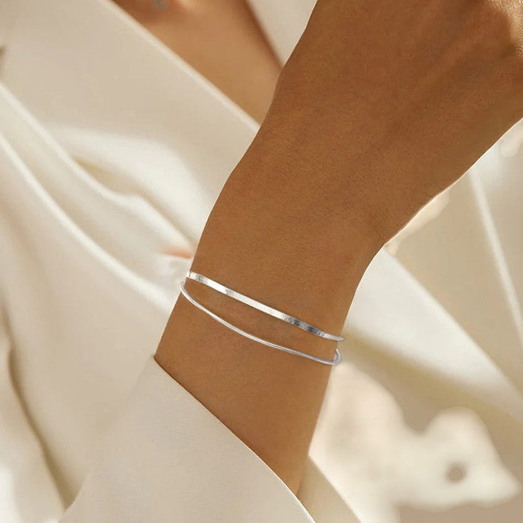 Doppel Schlangen Armband - 925 Silber