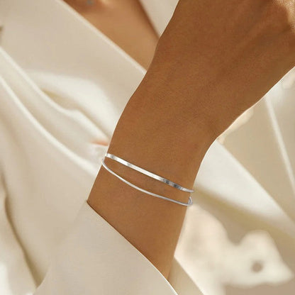 Doppel Schlangen Armband - 925 Silber