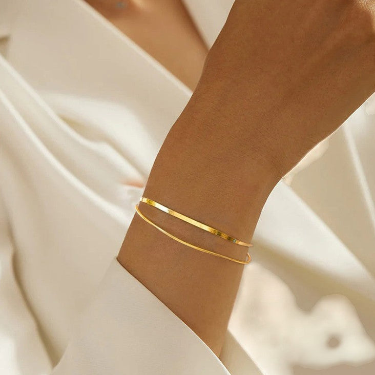 Doppel Schlangen Armband - 925 Silber