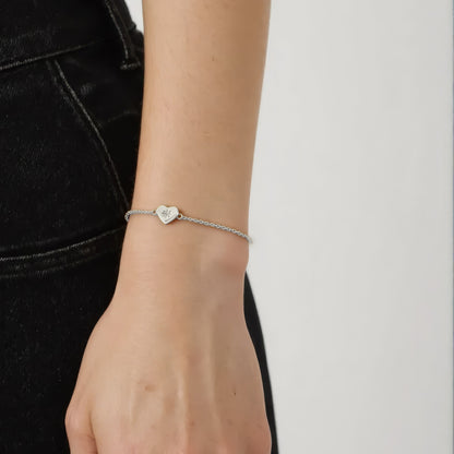 Herz Stein Armband - 925 Silber