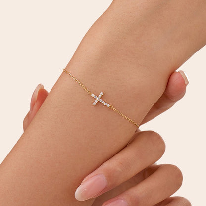 Zirkonia Kreuz Armband - 925 Silber