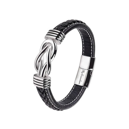 "An meinen Sohn" Herren Knoten Lederarmband