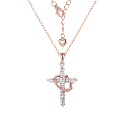 Square Zirconia Necklace - 925 Silver