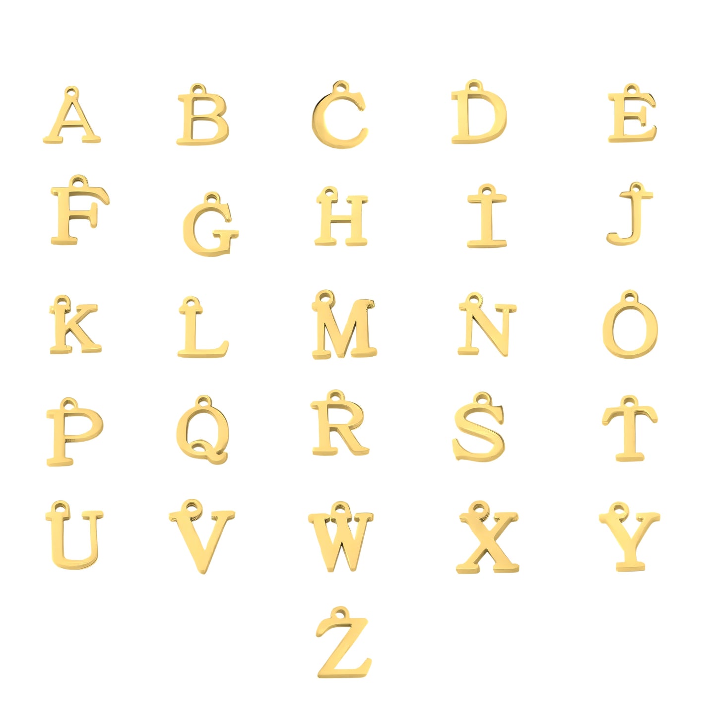 Gliederketten Buchstaben Set 5 mm Gold - Edelstahl