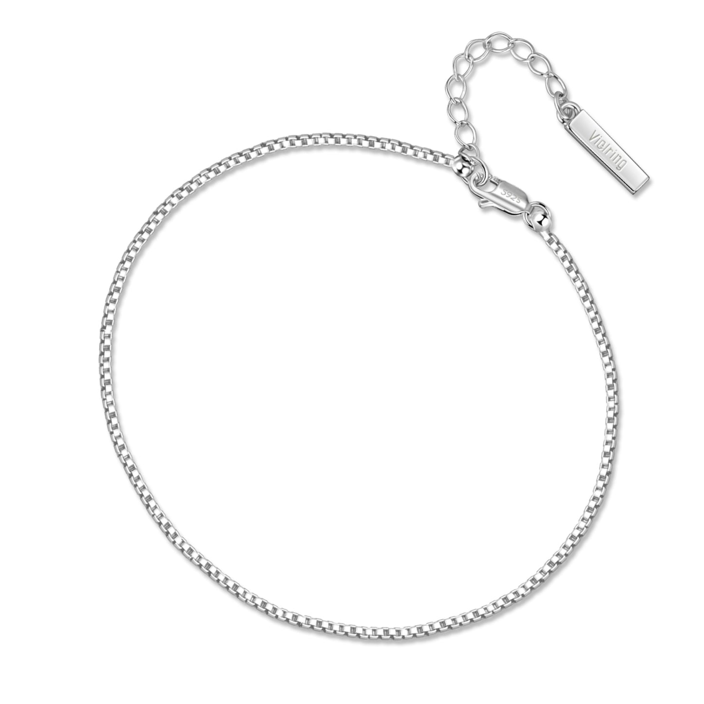 Boxketten Armband verstellbar 1,5mm - 925 Silber
