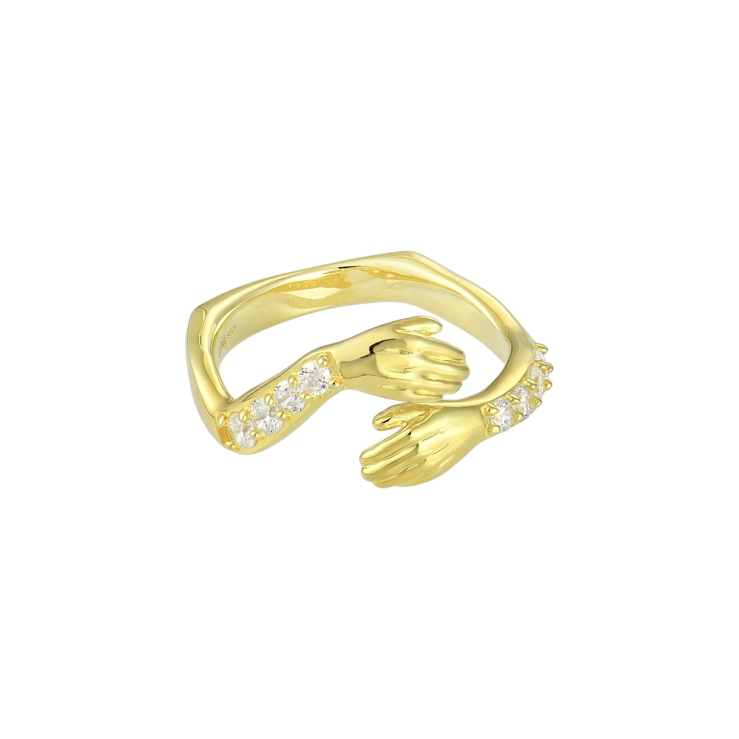 Offener Zirkonia Umarmungsring (Stärke) - 925 Silber