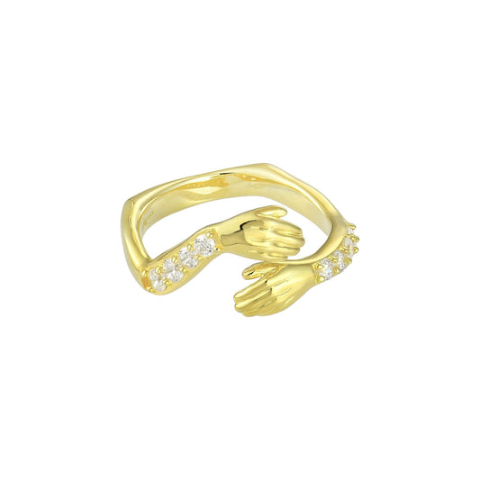 Offener Zirkonia Umarmungsring (Stärke) - 925 Silber