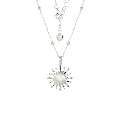 Sonnen mit Kugeln Halskette - 925 Silber