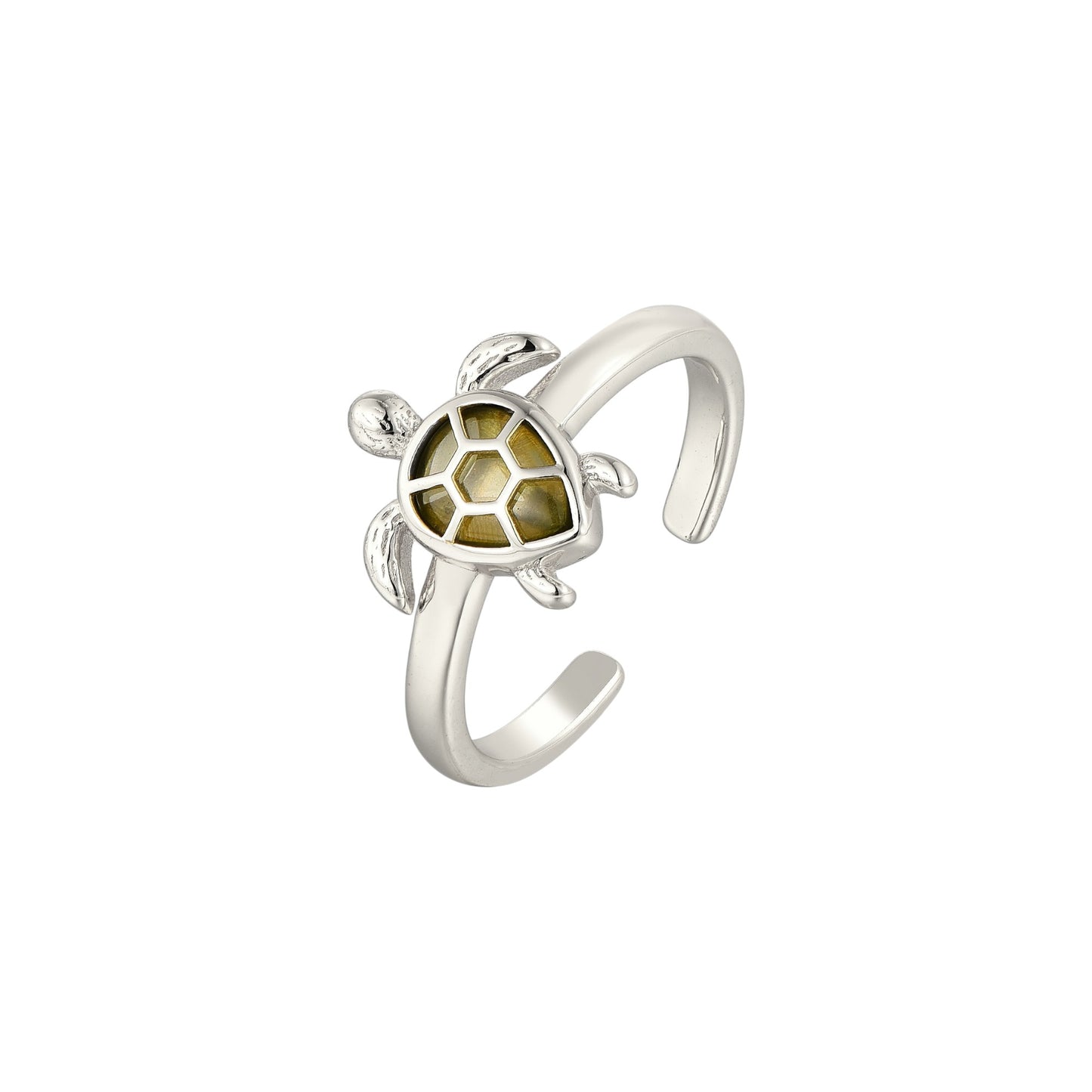 Turtle Zirkonia Steinen Ring - 925 Silber
