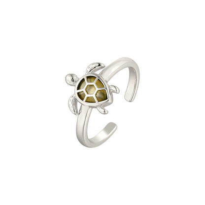 Turtle Zirkonia Steinen Ring - 925 Silber