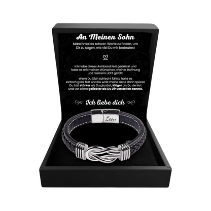 "An meinen Sohn" Herren Knoten Lederarmband