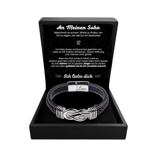 "An meinen Sohn" Herren Knoten Lederarmband