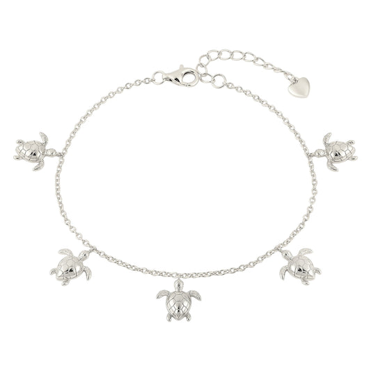 Schildkröten Charms Armband - 925 Silber