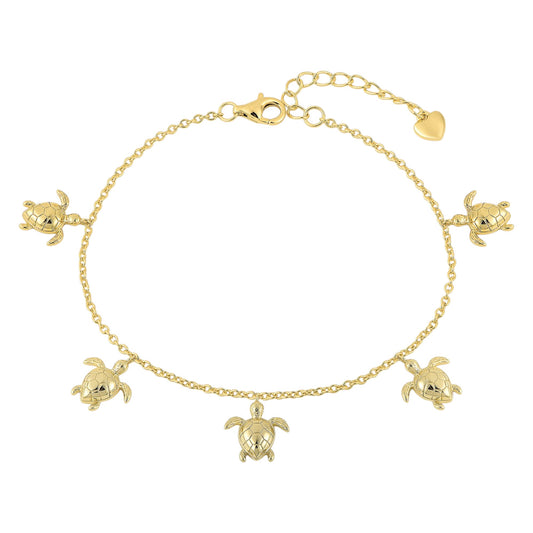 Schildkröten Charms Armband - 925 Silber