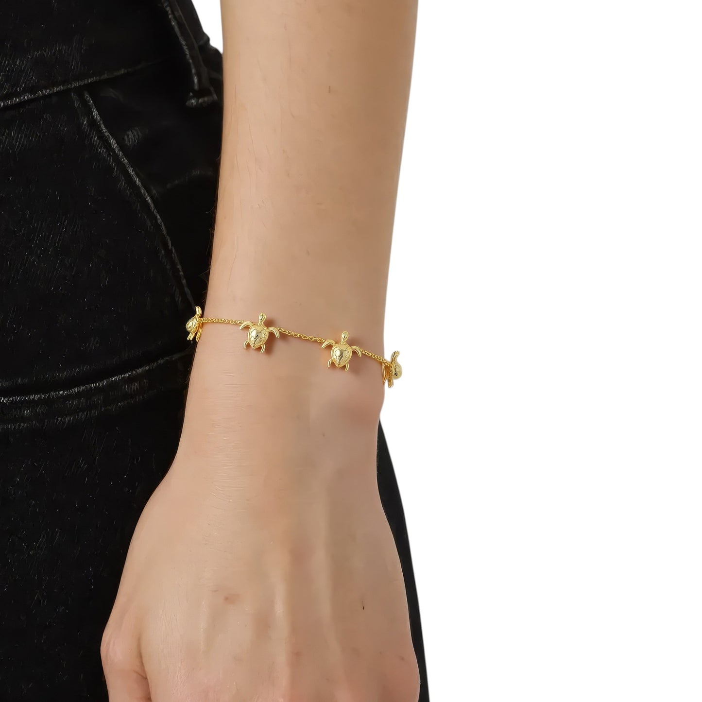 Schildkröten Charms Armband - 925 Silber