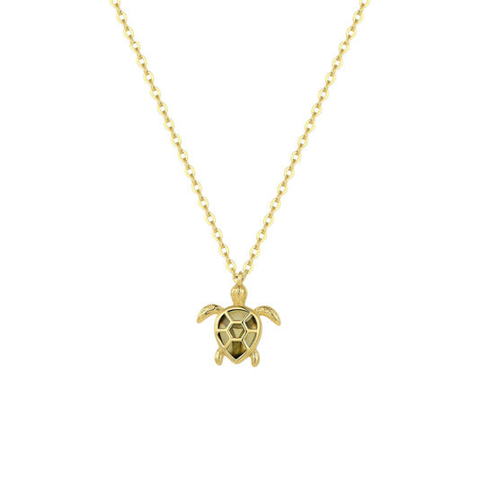 Schildkröten Zirkonia Stein Halskette - 925 Silber