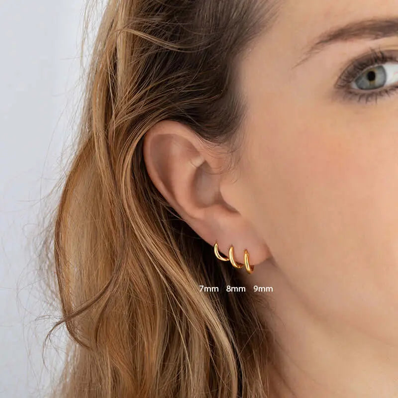 Vielring - Teeny Creolen 925 Silber - 1,3 mm Dicke - Gold / 5 mm / Einzeln