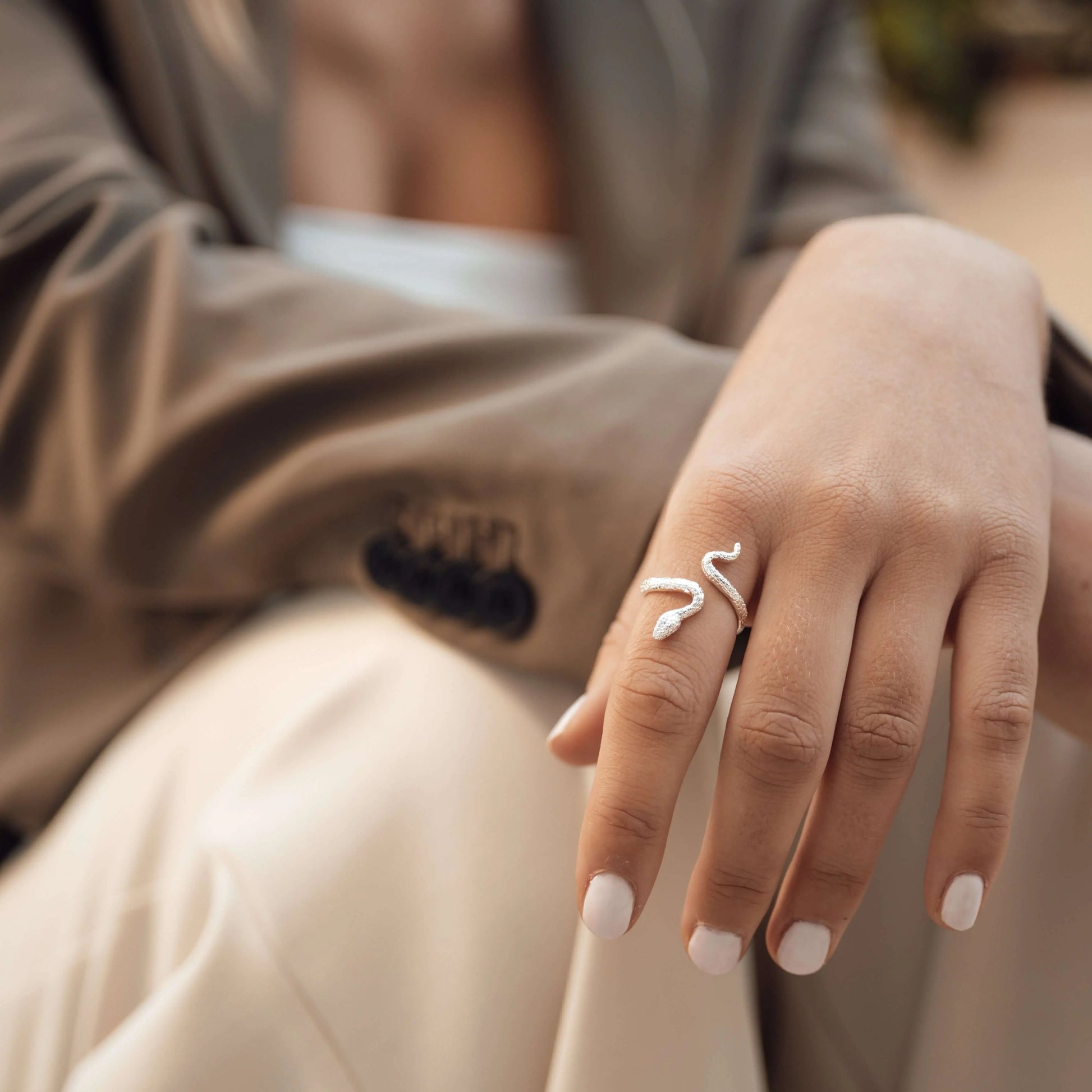 Vielring - Schlangenring • Verstellbarer Snake Ring - Silber / Kupfer